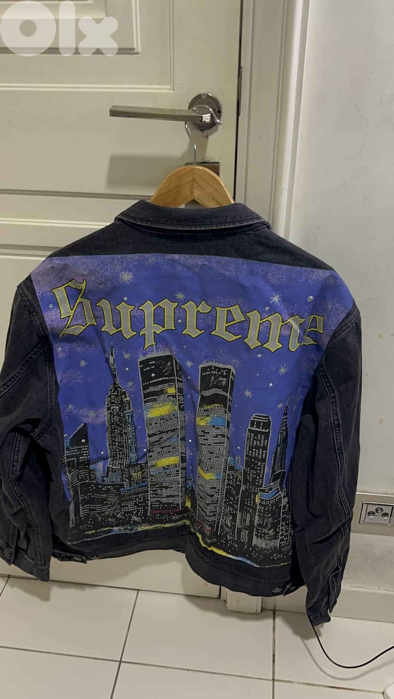 Supreme New York Painted Trucker Jacket 'Black' 4
