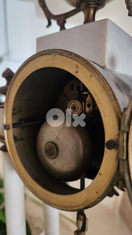 Antique 19 century antique French Empire-style  portico clock 2