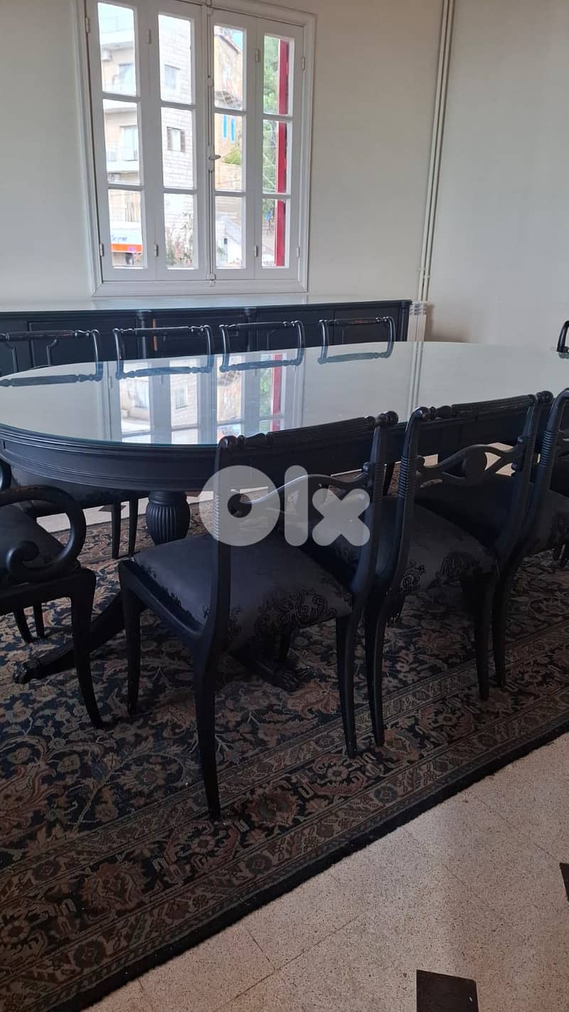Elegant Black Dining Room Set with Glass Top 2