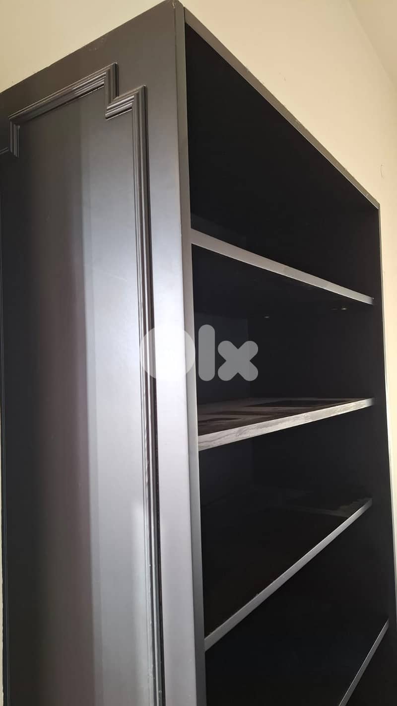 Classic Black Wooden Cabinet with Shelves & Storage 1