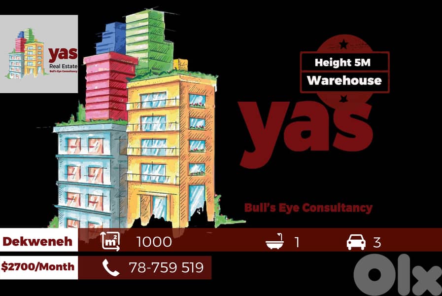 Dekweneh/Cityrama 1000m2 | Warehouse | Rent | Active Street | AA 0