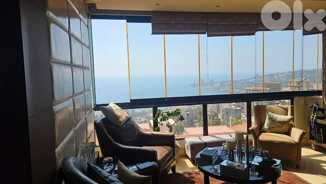 320 SQM Furnished Duplex in Sahel Alma, Keserwan + Terrace & Sea View 0