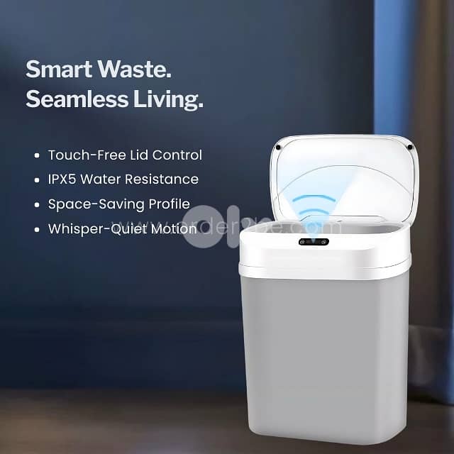 Smart Touch-Free Trash Can – 17.5L w/ Auto Bag Pull for Kitchen & Bath 2