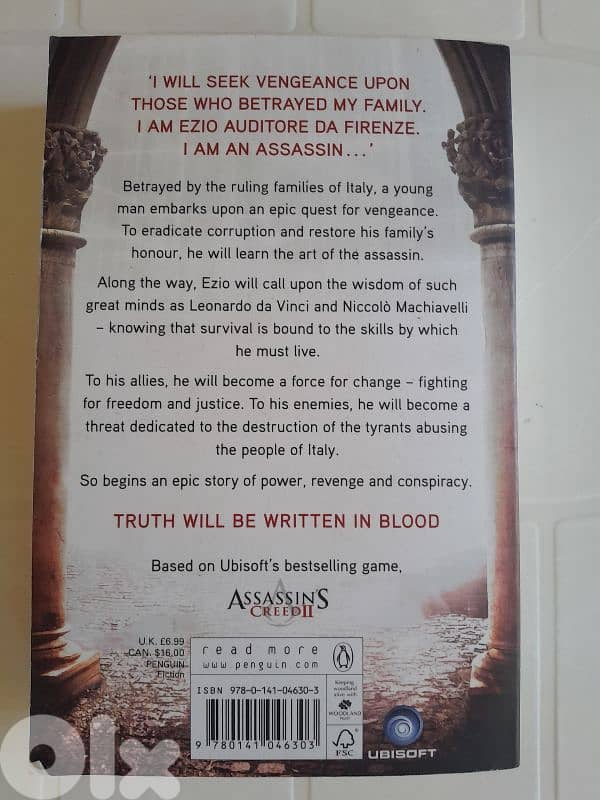 Book Assassin's Creed: Renaissance by Oliver Bowden. 1
