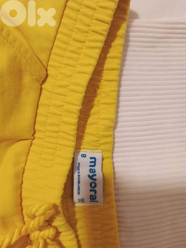 Zara white top with yellow short Mayoral 2