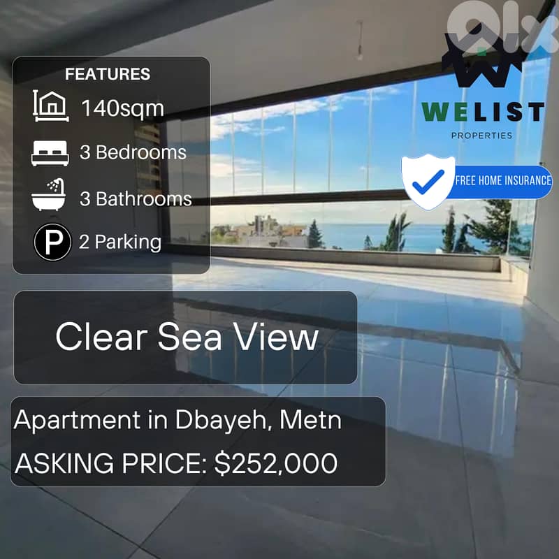 140sqm Apartment for sale in Dbayeh  REF: EA24DSD140238 0
