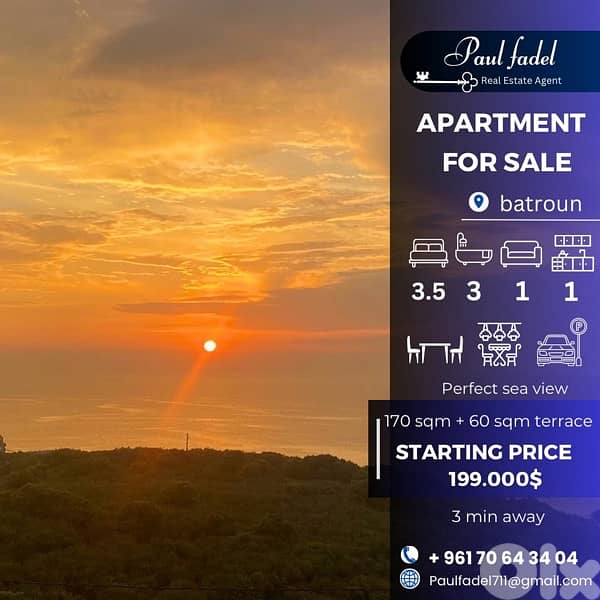 apartment for sale with perfect sea view 0