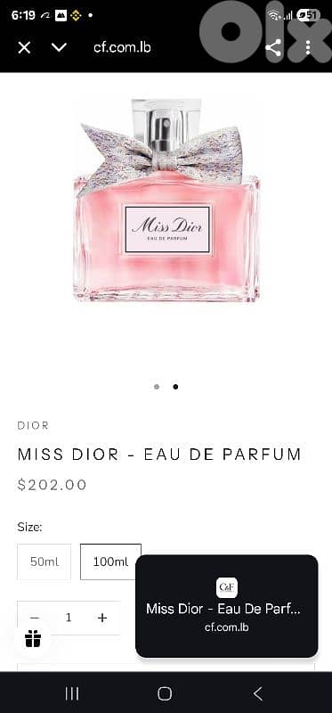 Miss Dior 100ml eau de parfum for a crazy discount 75% off