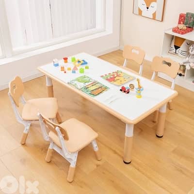 Adjustable table & chairs for kids  طاولة وكراسي للأطفال