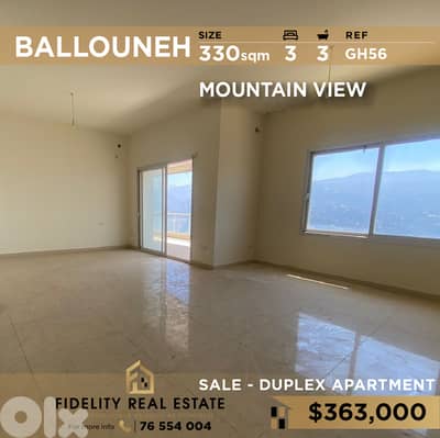 Duplex for sale in Ballouneh GH56 دوبلكس  للبيع في بلونة