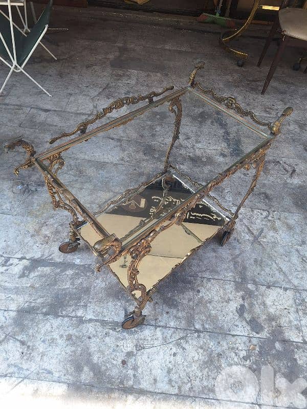 french trolley  bar made of pure copper 0