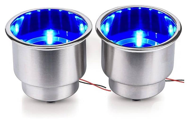 cup holder with blue light stainless steel 316 0