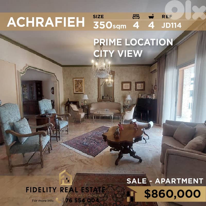 Apartment for sale in Achrafieh JD114 شقة للبيع في الأشرفية 0