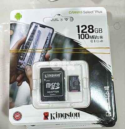 Kingston memory card with adapter 128gb 100mb/s Exclusive & new offer