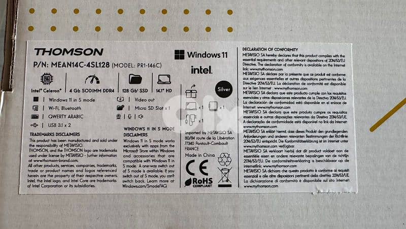 Thomson laptop with charger box and bag  never used 1