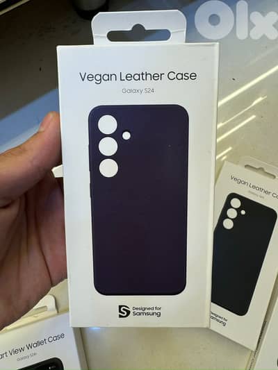 Samsung Vegan Leather Case galaxy s24 dark violet Original & Best offe