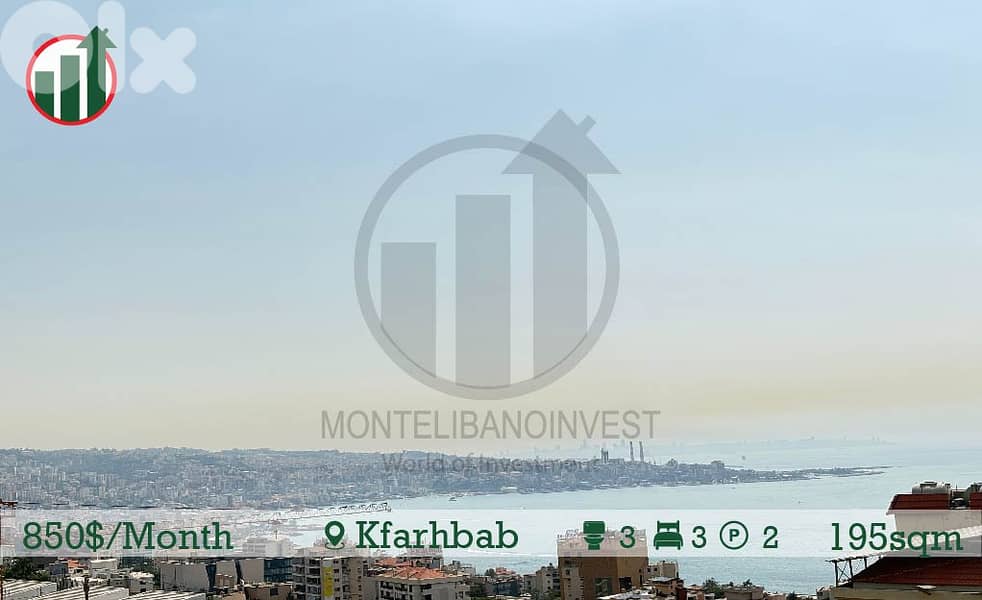 Apartment For Rent In Kfarhbab with Open Sea View!! 0