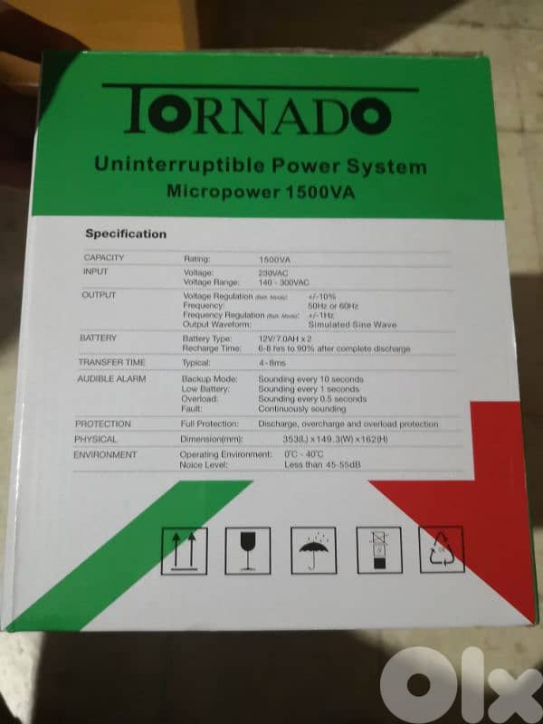 ups tornado 1500 va 1