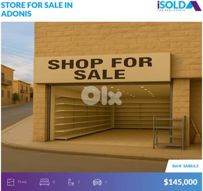 75m2 Shop For Sale-Prime Location in Adonis Zouk Mosbeh-متجر في أدونيس
