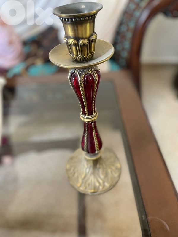 Antique Copper Candle Holder 0