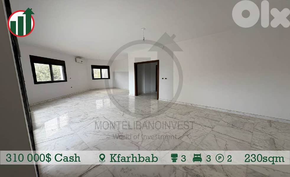 BRAND-NEW APPARTMENT WITH A PRIVTAE TERRACE FOR SALE IN KFARHBAB 0
