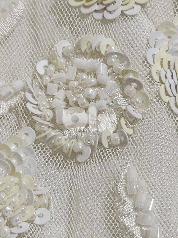 Beaded tulle crop top skirt dress 40 فستان مشكوك 2