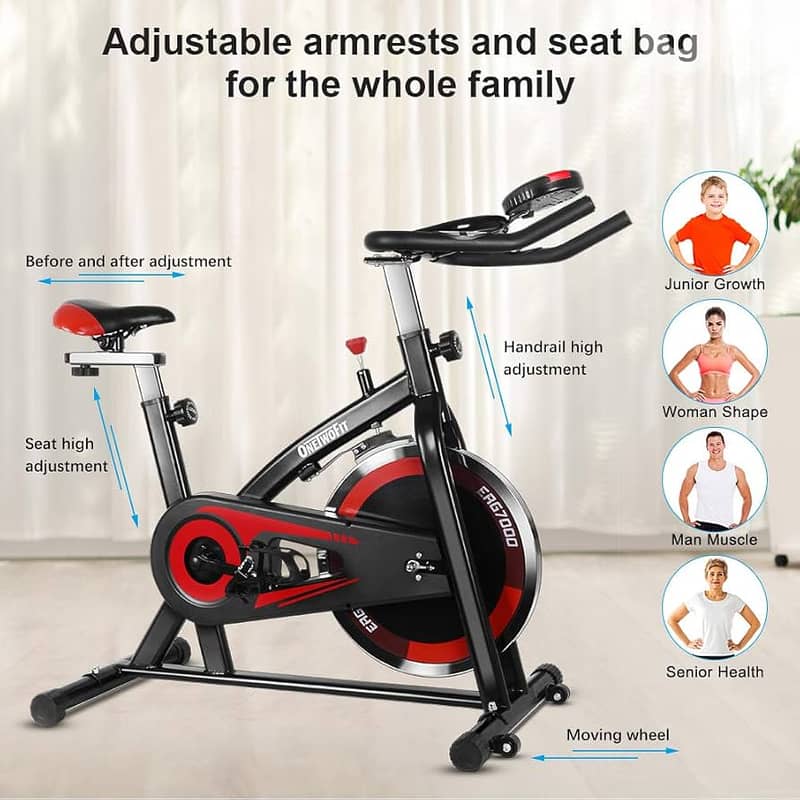 bike OneTwoFit ERG7000 exercise bike, flywheel 4