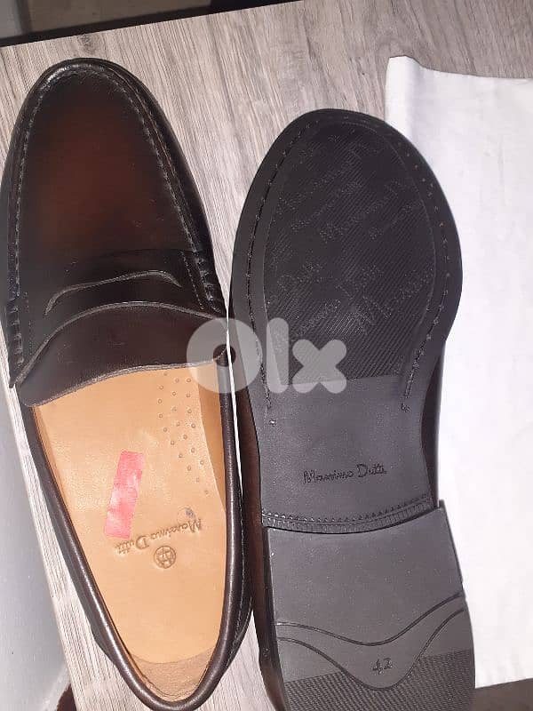 Real Leather Genuine Massimo dutti mocassain + pouch + Gift. 0
