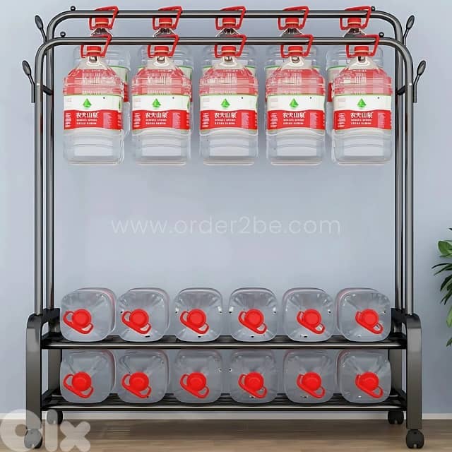 Modern Double Rod Clothing Rack – 48kg Load, Wheels & 2 Shelves 7