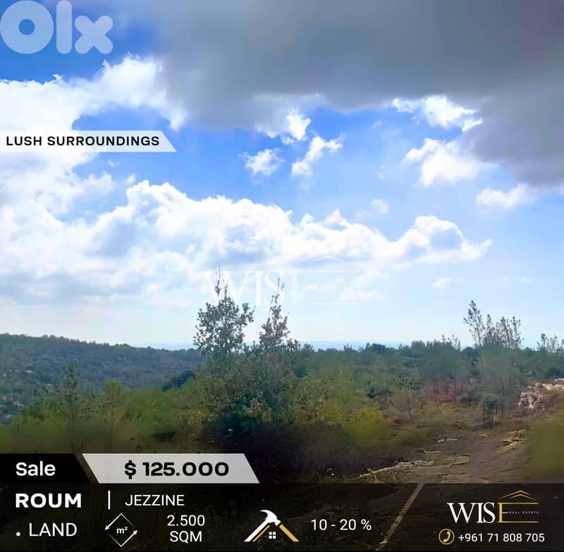 2,500 SQM Land for SALE in Roum – Jezzine! 0