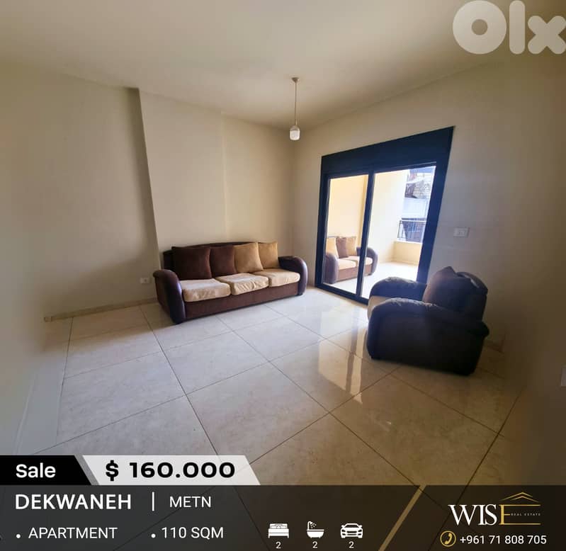 110 SQM Apartment FOR SALE – Dekwaneh! 0