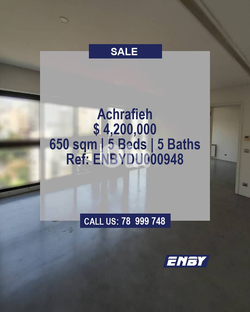 Duplex for Sale in Achrafieh | Spacious | Private Terraces & Pool 0