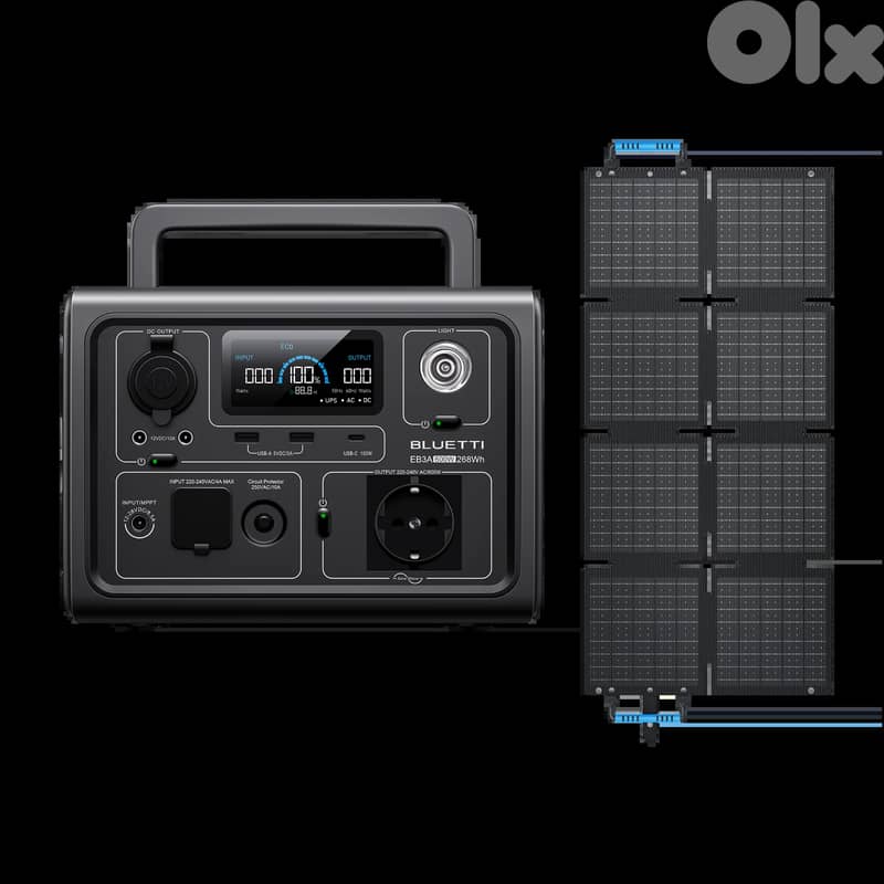 BLUETTI EB3A Portable Power Station | 600W 268Wh 3