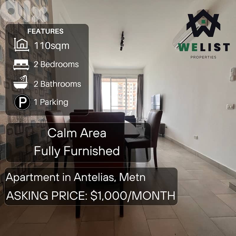 110sqm Apartment for rent in Antelias, Metn 0