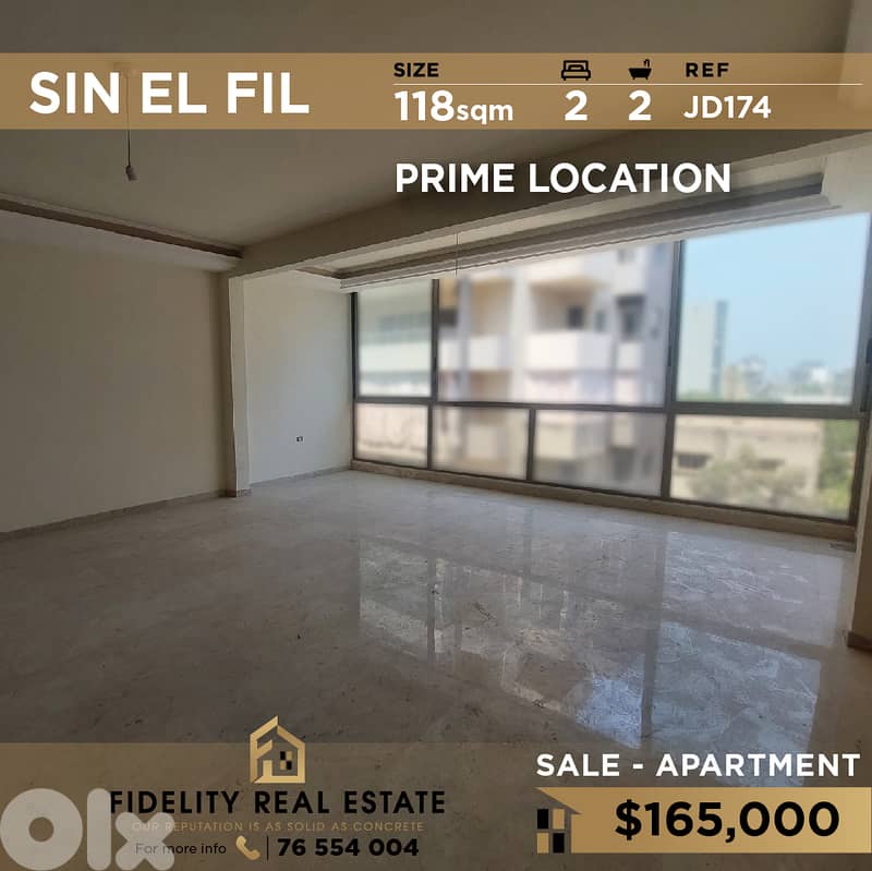 Apartment for sale in Sin El Fil JD174 شقة  للبيع في سن الفيل 0