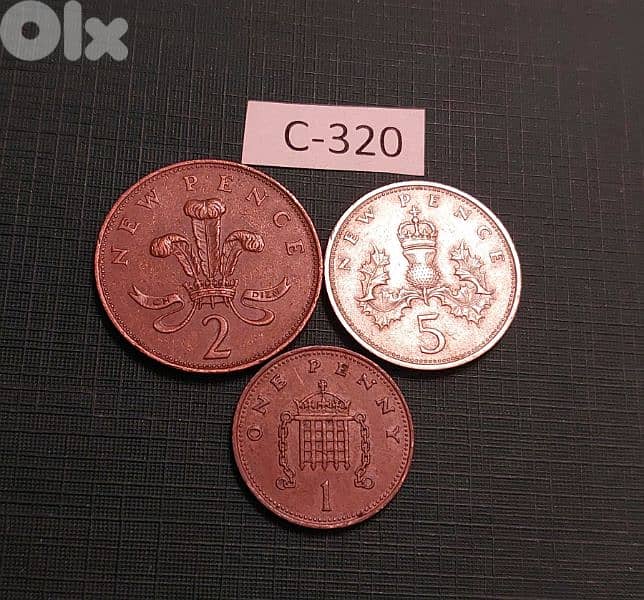 England 3 old coins since 1969 Lot# C-320 Queen Elizabeth II 1