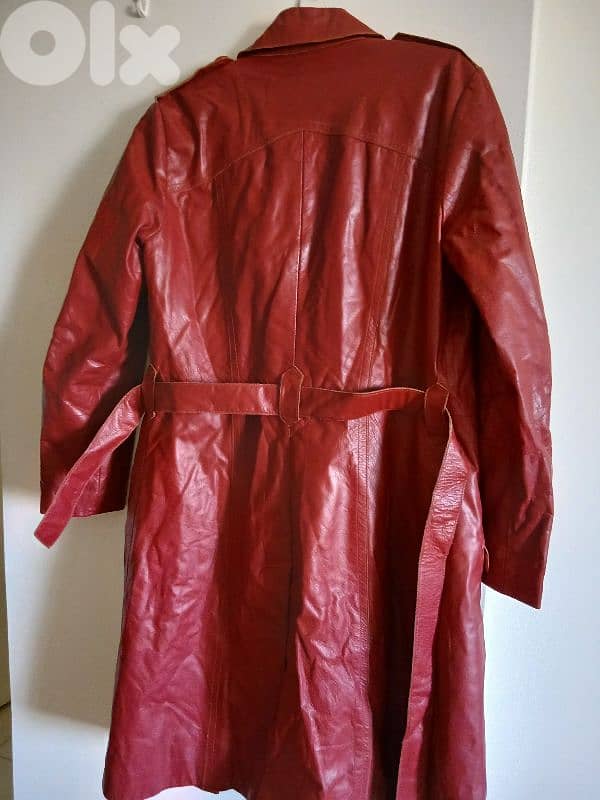 Vintage NAF NAF Red Leather Coat – Size L 2