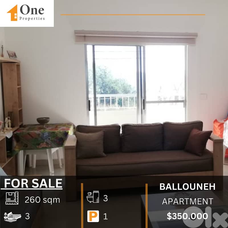 APARTMENT+ROOF FOR SALE IN BALLOUNEH 0
