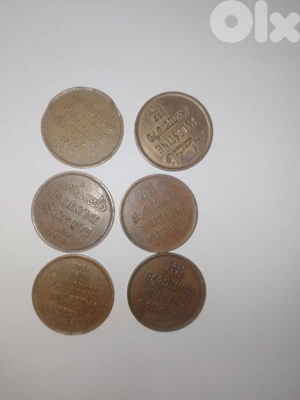 عملات فلسطينية قديمة اصدار 1937.39 . 42.43. 46 0