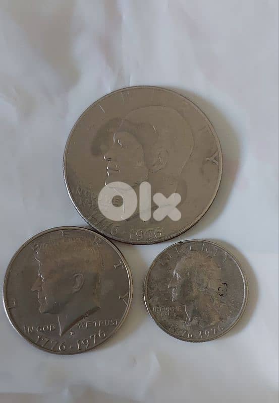 Set of three USA Memorial coins of 200 years USA Independence 0