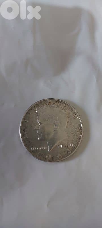 USA half Silver Dollar coin Memorial President John Kennedy year 1964 0