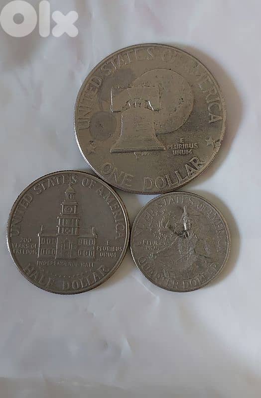 Set of three USA Memorial coins of 200 years USA Independence 3