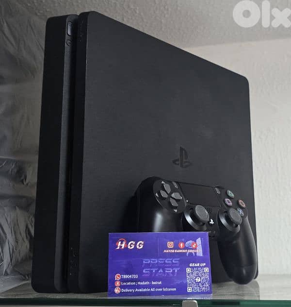 PS4 Playstation 4 Slim 1Tb with 2 controller + Free game 0