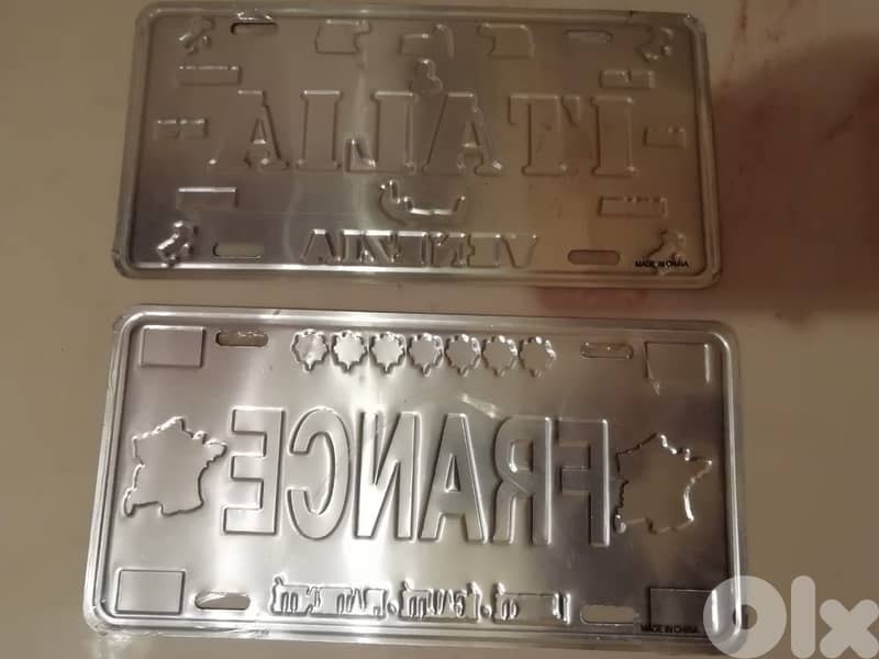 USA / france / italy tin plates for car or decoration 30*15cm 10$ each 4
