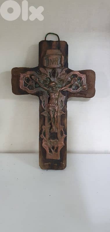 old cross copper & wood 1