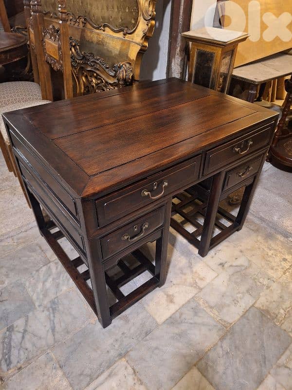 مكتب خشب جوز مسيف رائع جدا مميز ناعم انتيك قديم 5