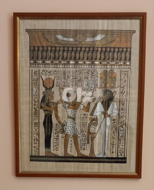 لوحات مصرية فرعونية على ورق بردى عدد 8 للبيع 3
