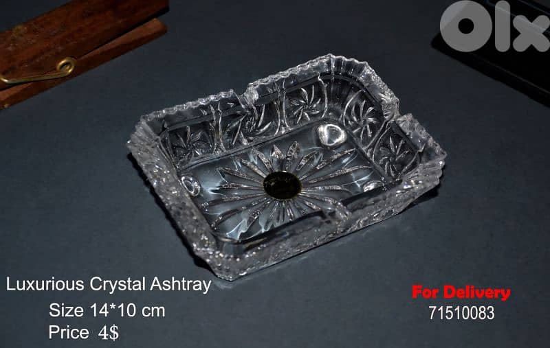 luxurious crystal ashtray 0