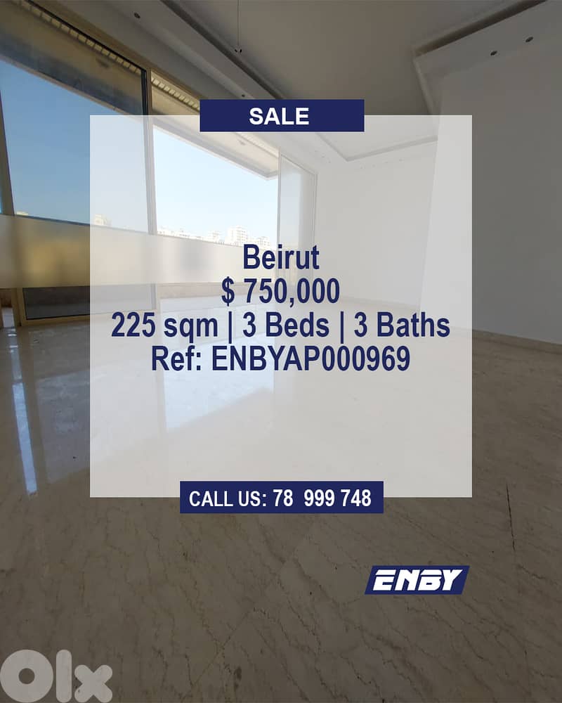 Apartment for sale in Beirut | Calm Area | Partial Sea View 0