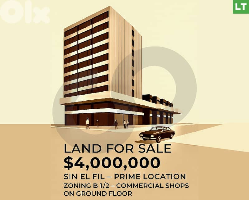 best deal- Land of 1,050 SQM for sale in Sin el fil REF#LT125903 0